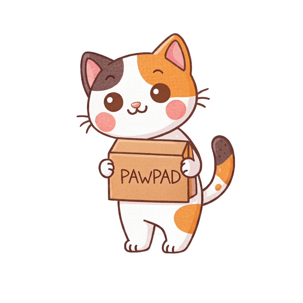 Illustration of a cat representing monthly pet essentials